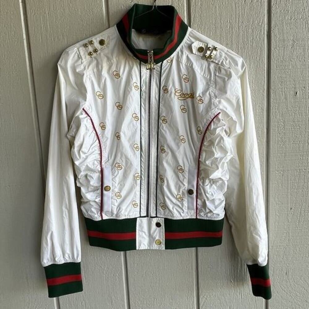 Coogi Nylon Bomber Jacket in White Girl’s‎ Size L